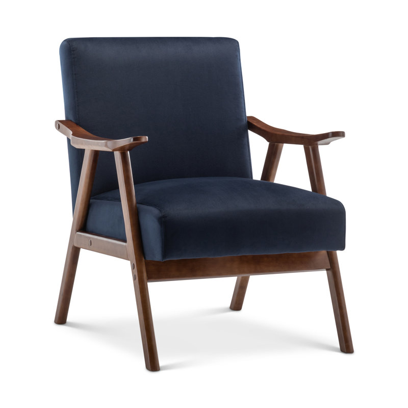 Gabar 75Cm Wide Armchair, Navy Blue Velvet