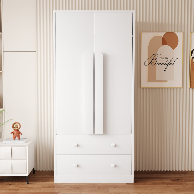 2 Door Wardrobe, White