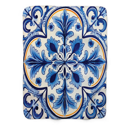 Classic Tile Designs - 1 Piece Premium Sherpa Blanket