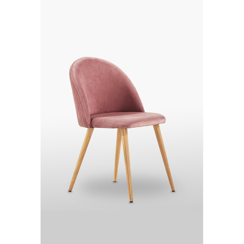 Assael Velvet Upholstered Side Chair, Pink