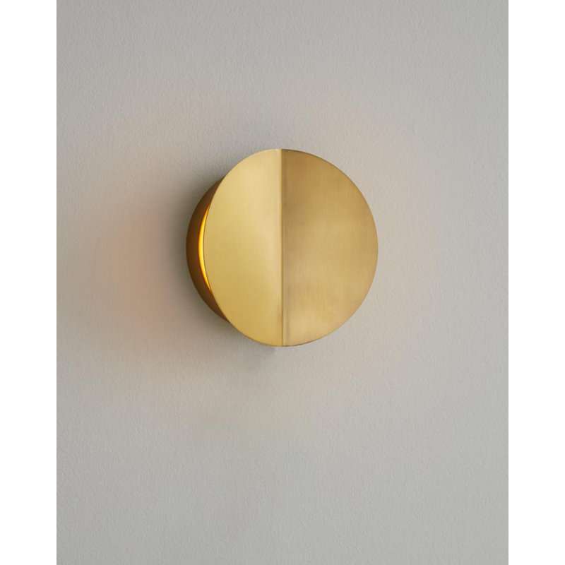 Keef Steel LED Flush Mounted Sconce, Burnished Brass, Burnished Brass