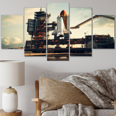 Space Shuttle Launch IV - Space Shuttle Canvas Print - 5 Panels