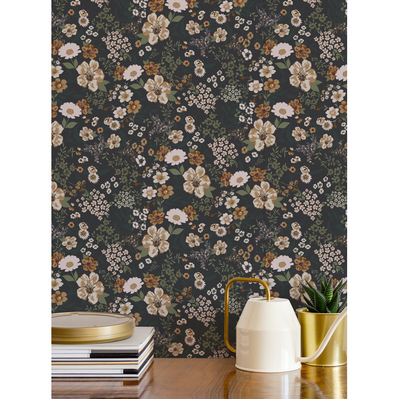 Papier peint adhésif Earthy Botanics, Clair