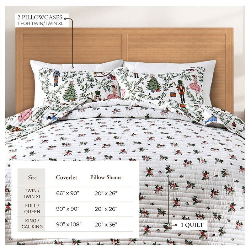 Ensemble de courtepointe réversible en microfibre Holiday, Simple/Simple TG