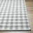 Lavande Plaid Wool Area Rug in Gray/White/Light Gray-1059713033