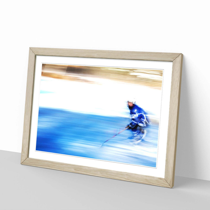 Ice Hockey Framed Photographic - Framed Print, Oak