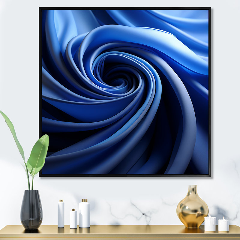 «White Intricate Inversion Hole I», art abstrait sur toile spirales_106101, H 30 po x l 30 po x P 1 po, Cadre flottant noir