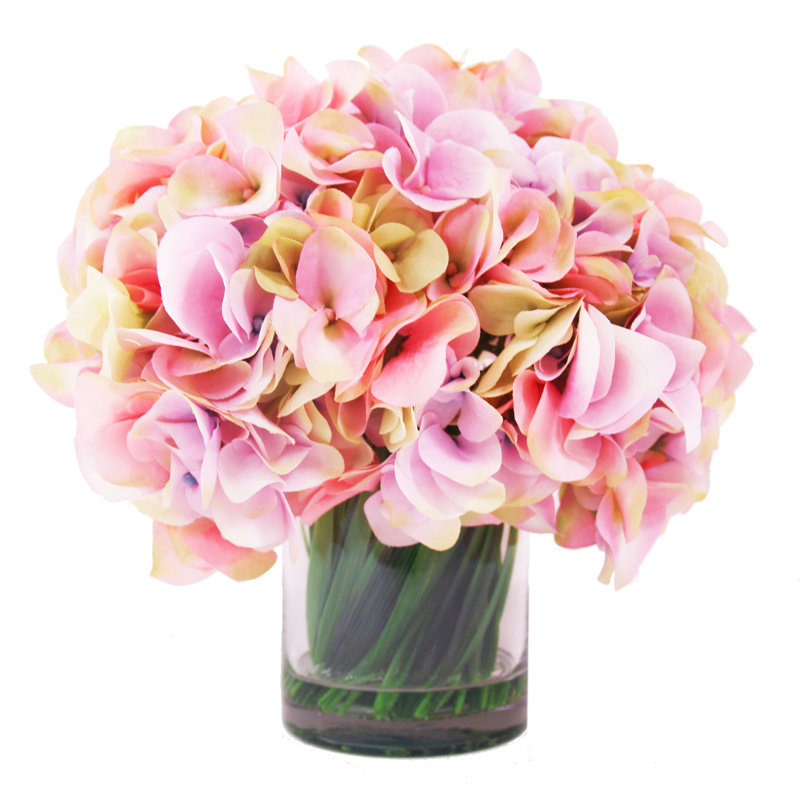 Polysilk Hydrangea Arrangement in Vase