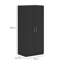 Sigunde Wardrobe for Bedroom, Double Wardrobe with Hanging Rail, Black
