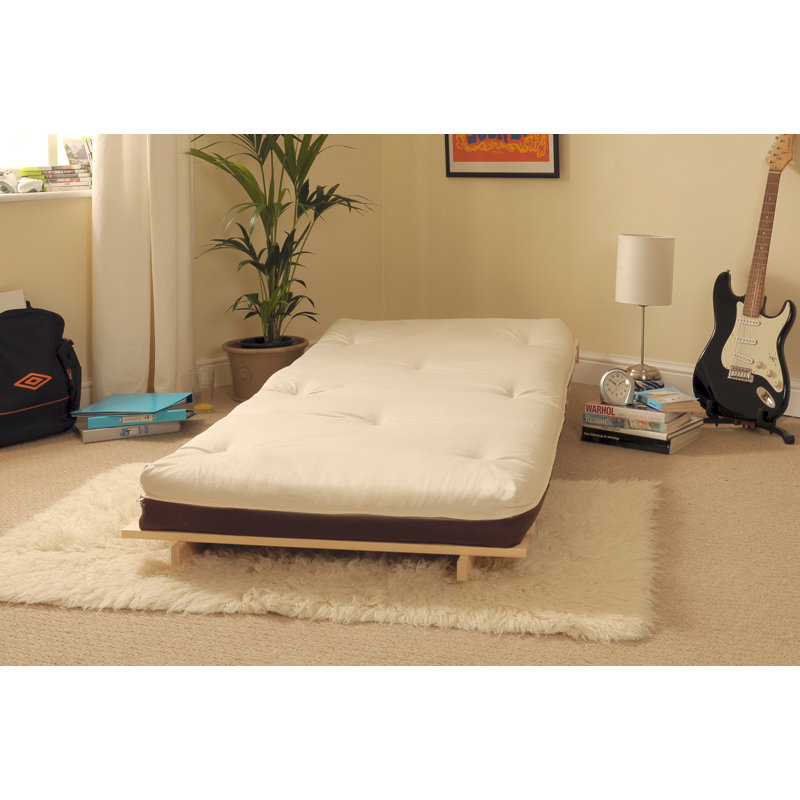 Arlete Upholstered Futon Chair, 76cm H x 76cm W x 78cm D, Cream/Chocolate