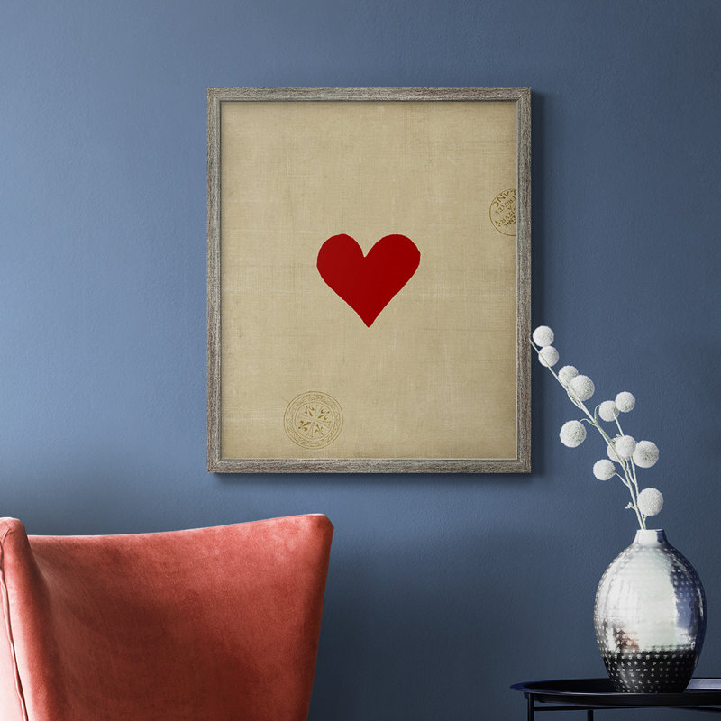 Toile encadrée cœur de qualité supérieure - prête à être accrochée, Argent, H 24 po x l 20 po
