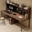 Bureau rectangulaire en bois massif brun noisette-2139134510