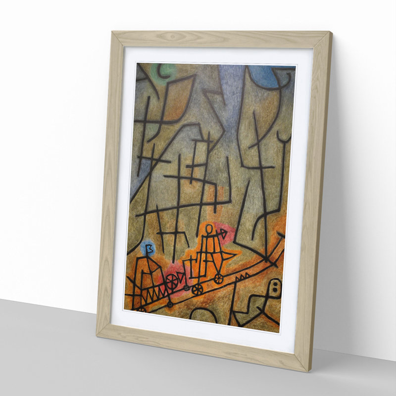 Conquest of the Mountain by Paul Klee - Picture Frame Painting, Oak Framed, 65cm H x 48cm W x 2cm D