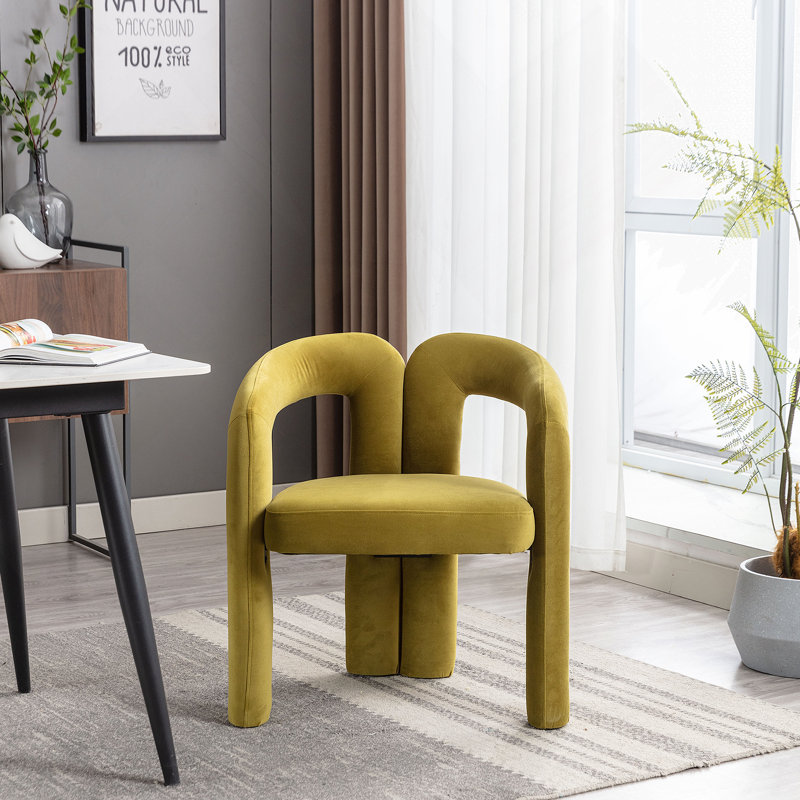 Ensemble confortable de chaises d'appoint rembourrées en velours pour divers espaces, Velours vert olive