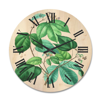 Horloge murale Leaves Plants III