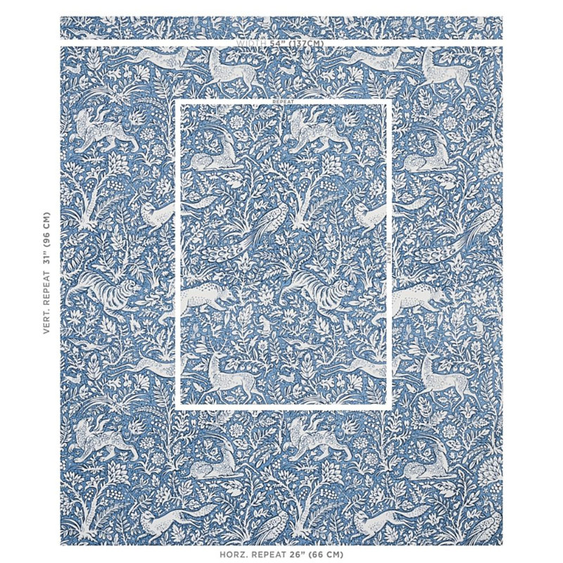 Khan's Park Fabric, Blue