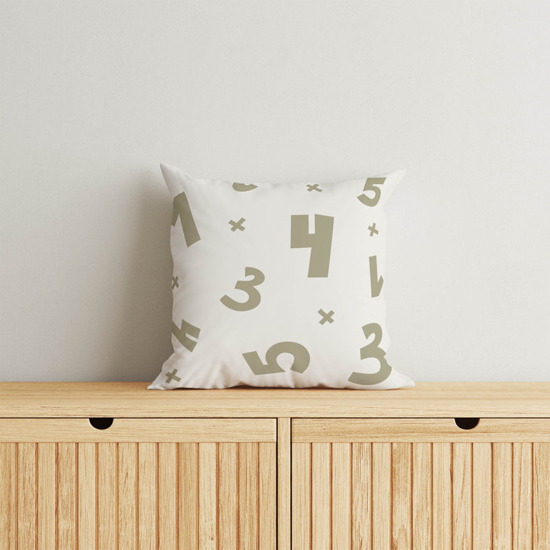 Coussin Numéros, H 18 po x l 18 po, Neutre / Beige