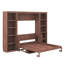 Lit escamotable double avec bureau et bibliothèque, lit plateforme pliable avec plusieurs supports de rangement pour la chambre d'amis-1664703481