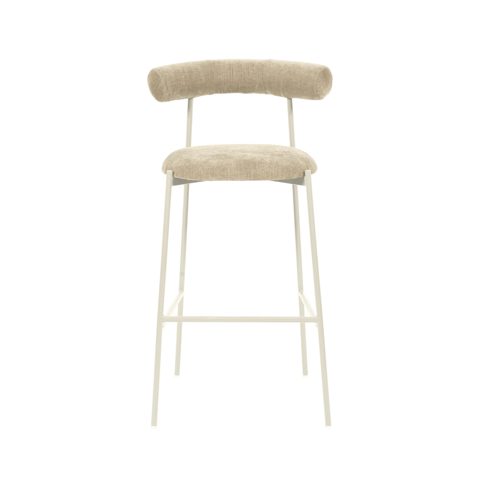 Geraldina Velvet Bar & Counter Stool, Bar Stool (29.1” Seat Height), Taupe