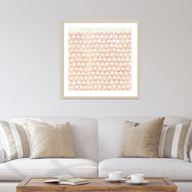 «Moura Weathered Patterns in Red VI» par June Erica Vess - reproduction d'art encadrée, Brun, H 33 po x l 33 po x P 1 po
