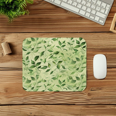 Botanical Green Botanical Plants IV Plant Leaves Modern Gaming Cute Office Laptop Desk Pad Gift Mat Square Rectangle Non-Slip Mousepad