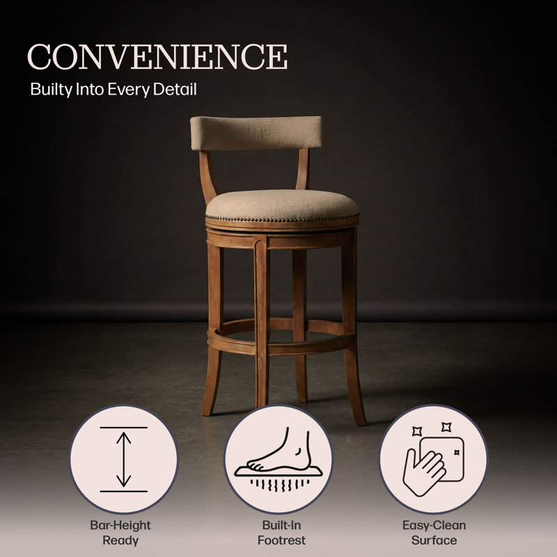 Hanover Swivel Bar Height Stool, 30", 1, Bar Stool (30” Seat Height)