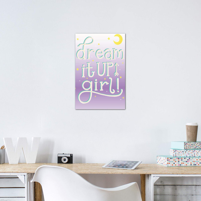 «Tween Dreamin IV» par Richelle Garn - reproduction d'art textuel, H 40 po x l 26 po x P 1,5 po, Toile tendue, Pas de tapis