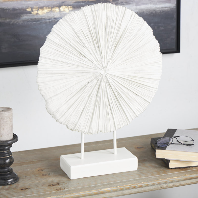 Cole And Grey Resin Textured Round Coral Sculpture With Elevated Stand