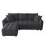 L-Shaped Sectional Sofa 204*127*82.5 cm Chenille 2 Piece Beige - Reversible Chaise, L-Shaped Design, Button-Tufted Backrest-1440859043