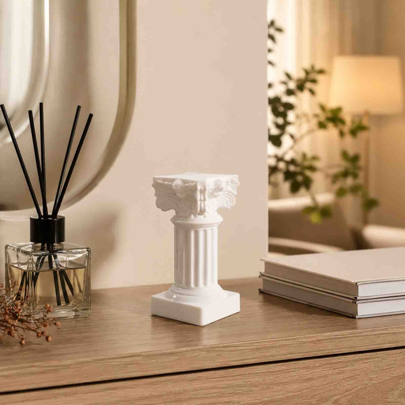3 bougeoirs colonne en résine romaine blanche style piliers bougeoirs pour accessoires de photographie de décoration intérieure