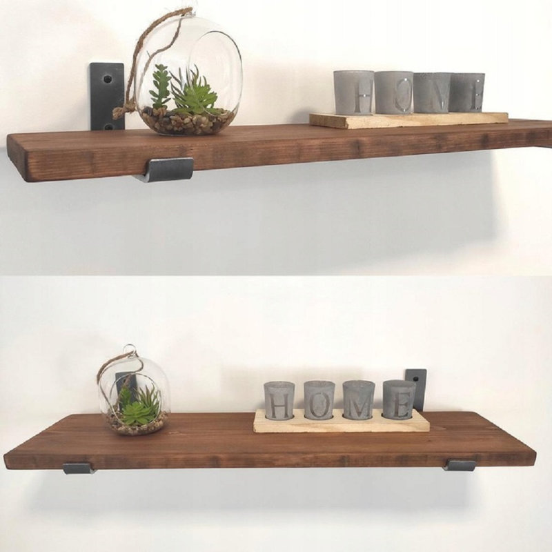 Iorund Solid Wood Bracket Shelf, 4" H x 110" W x 22" D