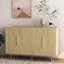 Buffet en bois moderne avec rangement, buffet cannelé avec tablettes réglables, crédence, console d'appoint