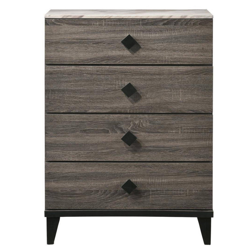 Commode 4 tiroirs Cortes, Gris