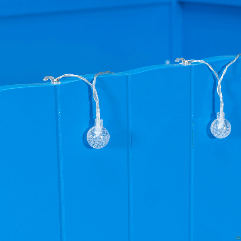 Lit mezzanine double pour enfant avec lumière DEL chaude, bleu Klein