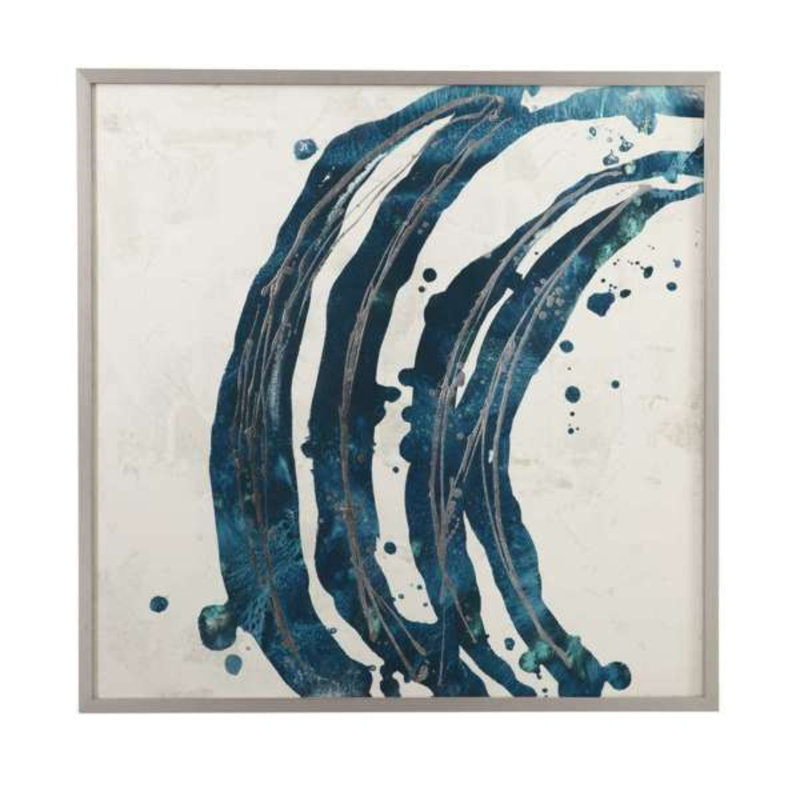 Cercle bleu embelli I, reproduction encadrée