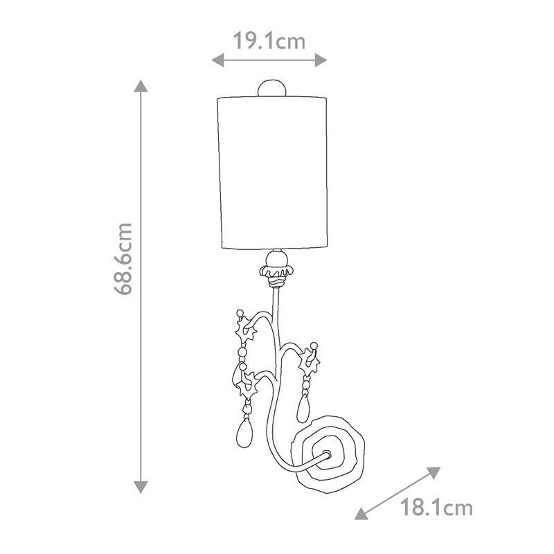 Eidson Steel Armed Sconce, Silver