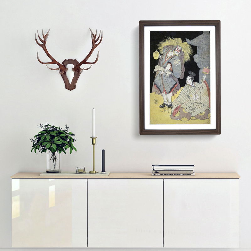 Two Actors by Katsukawa Shunko - Framed Print, Walnut Framed, 36cm H x 27cm W x 2cm D