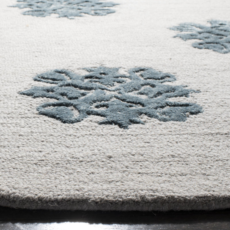 Candelo Hand Tufted Wool Floral Rug, Round 6'
