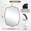 Miroir de salle de bain contemporain ondulé ovale festonné | Cadre en acier inoxydable-33177311-33177308
