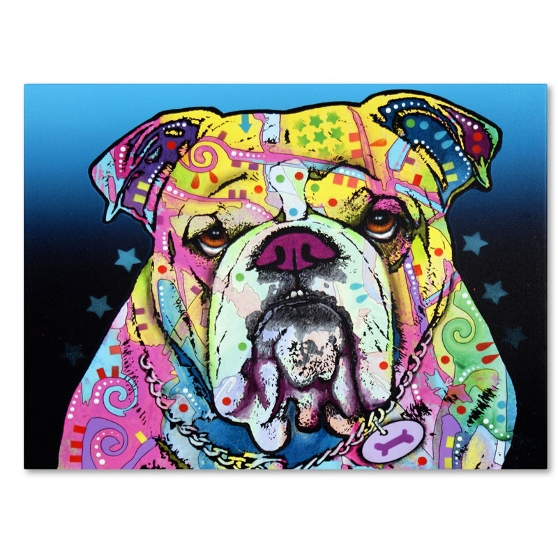 « the bulldog »-reproduction sur toile tendue, 14" H x 19" L x 2" D