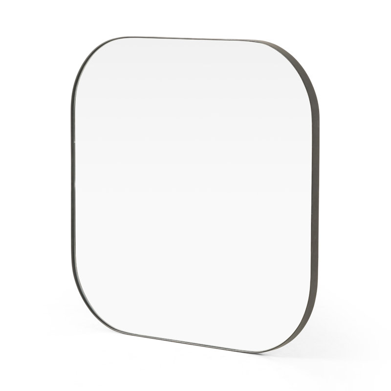 Miroir carré Zahri, Acier brillant, 47,25 po x 47,25 po
