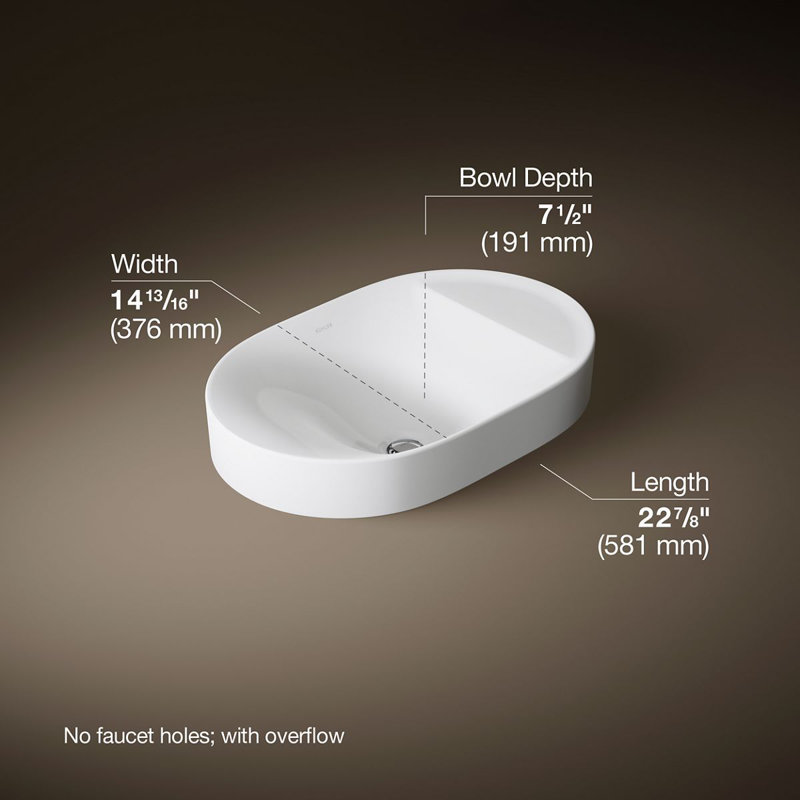 Chalice 22-3/4" Oval Vessel Bathroom Sink