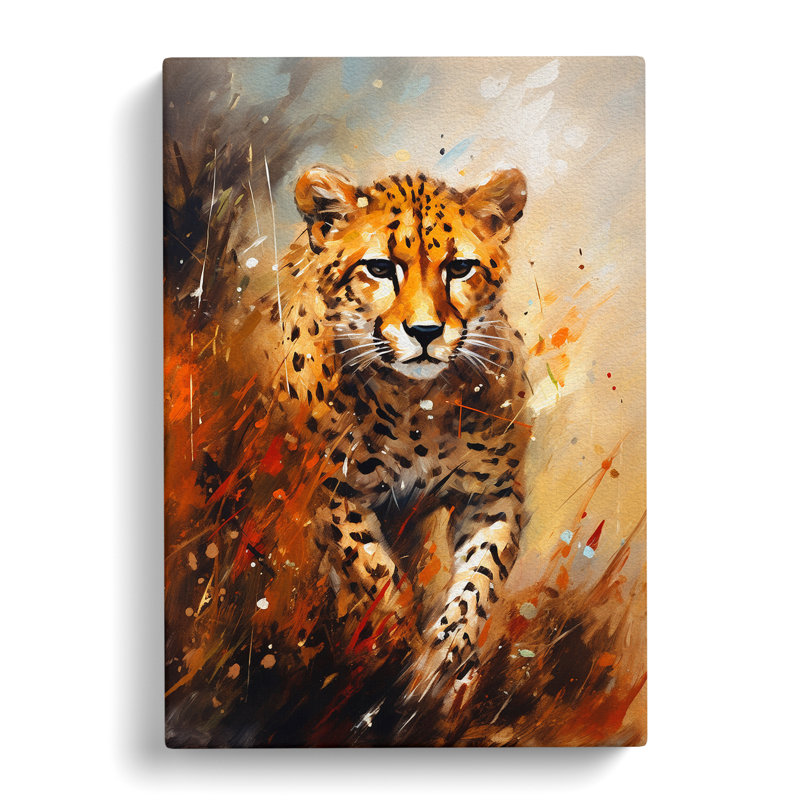 Cheetah Impressionism - Wrapped Canvas, 76cm H x 50cm W x 3cm D