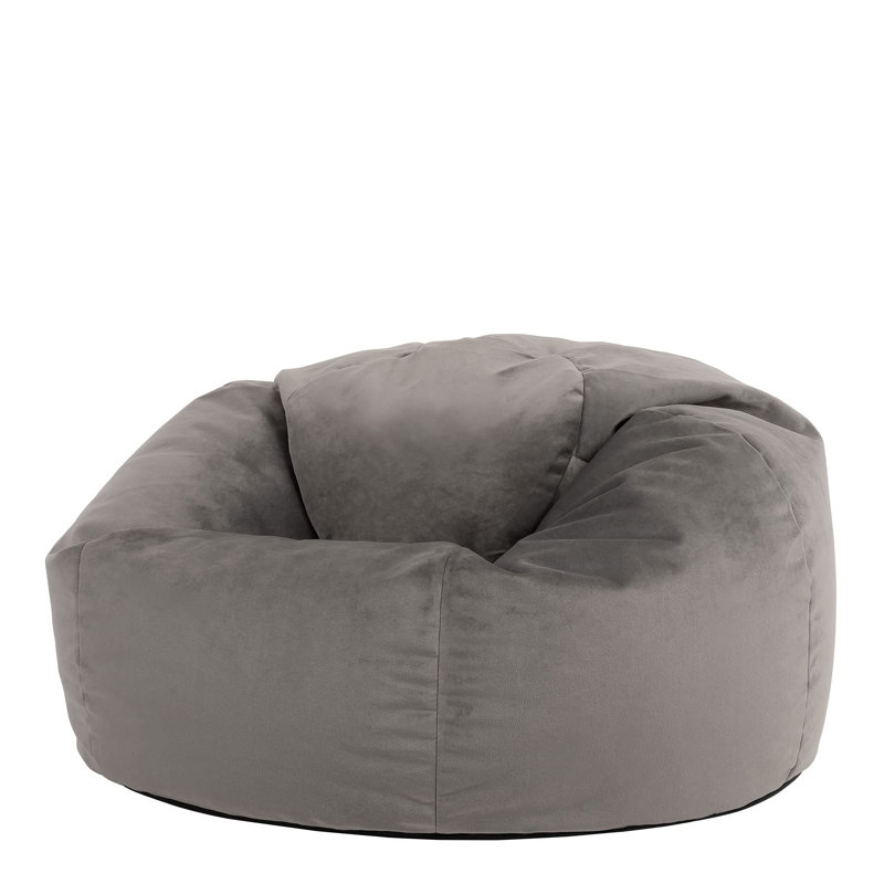 Velvet Bean Bag Chair, Grey