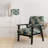 Coastal Neutrals Tropical Pattern - Upholstered Coastal Arm Chair, Beige Accent Chair-1501630478