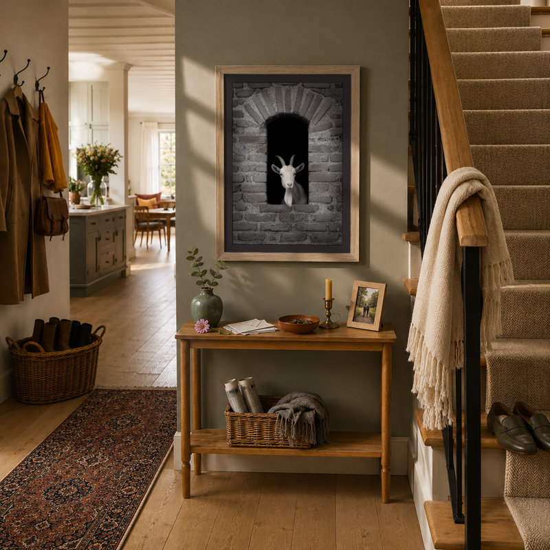 Goat In The Arch Modern - Print, Walnut, A1 - 84.1 x 59.4 cm