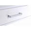 Bureau d'écriture blanc ultrabrillant et finition chrome avec USB-771435390