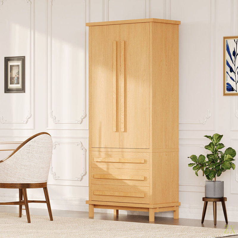 Armoire de cuisine 70 "avec 2 tablettes d'armoire, armoire en bois luxueuse avec 6 tablettes de porte et 3 tiroirs pour la cuisine, la salle à manger
