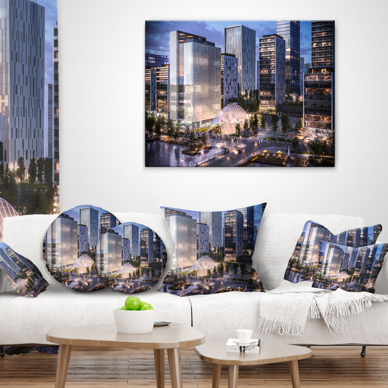 Coussin décoratif photo designart’résidentielle complex up’cityscape