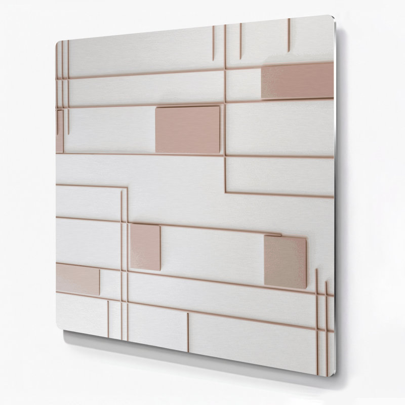 Minimalisme 85, art mural gris en métal, H 16 po x l 16 po